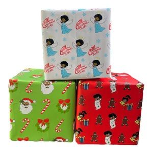 Christmas African American Angels and Santa Wrapping Paper - 6 Rolls Afrocentric
